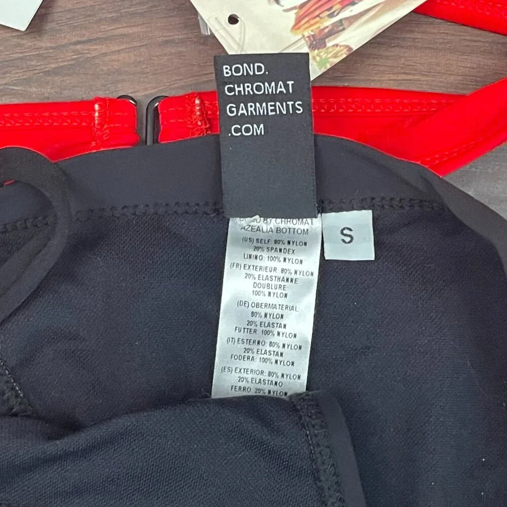 Chromat Bikini Top and Bottom NWT Black/Red Sz S NWT - Picture 8 of 11